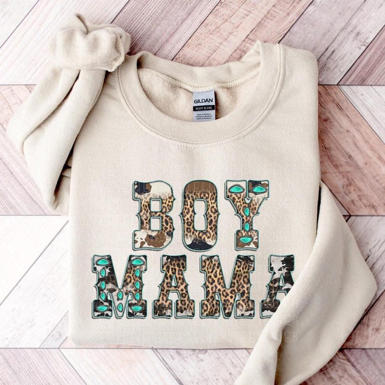 Boy Mama Sweatshirt Mama Shirt Western Mama Crewneck Cowhide Shirt Mothers Day Gift For Mom Outfit Mama Loungewear Announcement Sweatshirts image 1