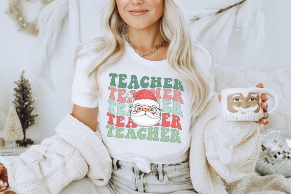 Christmas Teacher Shirt For Women – Festive Holiday Print Tee, Soft Blend Fabric – Gift For Educators - View #5