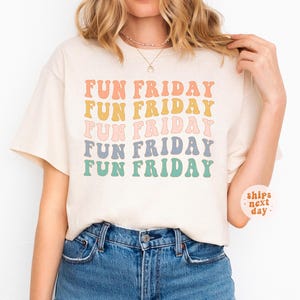 Fun Friday Shirt Retro Friday Shirts Trendy TGIF T-Shirt Fun Friday Graphic Tee Friday Teacher Shirt Elementary School Teacher Shirts