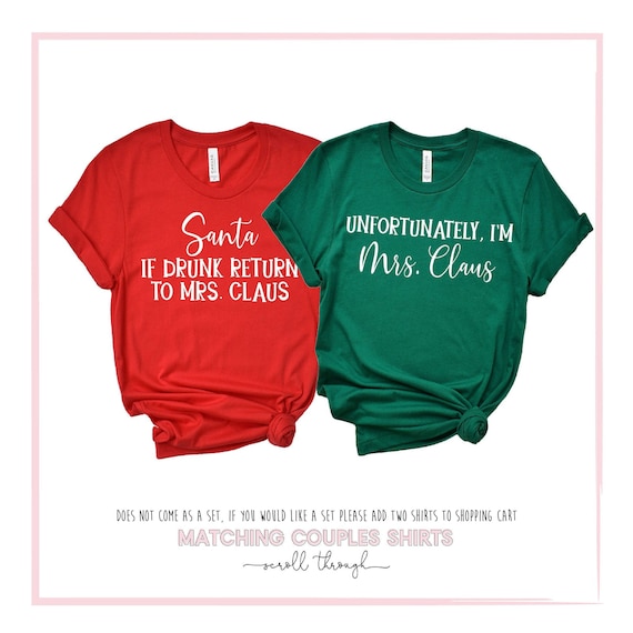 funny christmas couple shirts