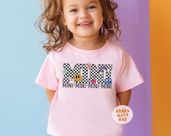 Mini Shirt Groovy Mini T-shirt Kids Shirt Toddler Shirt Mini Checkered Shirt Retro Baby Shirt Gift For Her Mommy & Me Matching Shirts