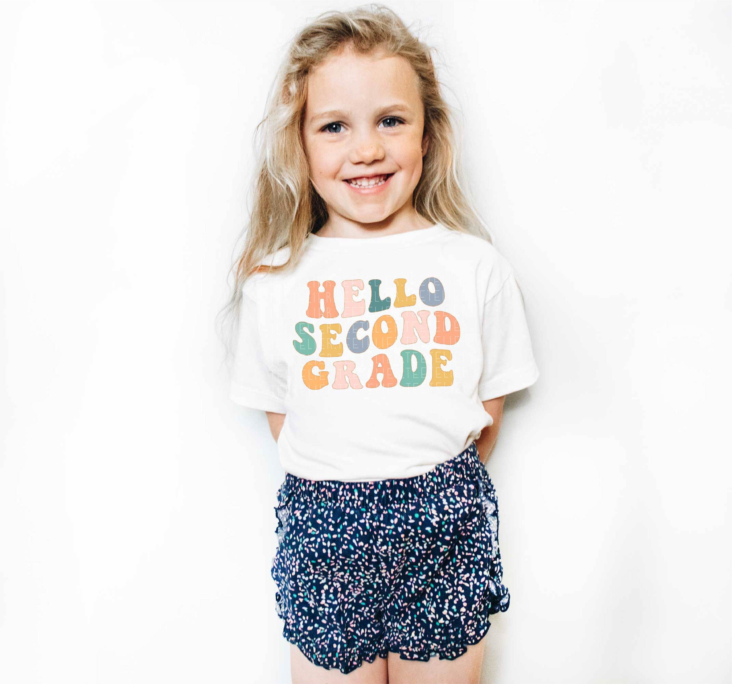 Hello 2nd Grade Retro Star Shirt Third Grade / Youth S