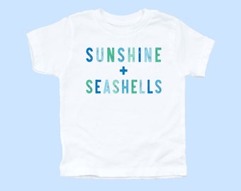 Sunshine and Seashells Shirt Beach Toddler Shirt Kid Beach Tshirt Kid Beach Shirt Toddler Boy Shirt Beach Tee Beach Bum Top Summer Tee