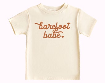 Barefoot Babe Shirt Cute Toddler Summer Fun TEE Shirt First Beach Vacation Tee Cute Summer Retro Baby Bodysuit Vacay Shirt Retro Beach Babe