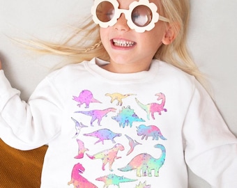 Sudadera de dinosaurios, sudadera para amantes de los dinosaurios, sudadera para niños pequeños, sudadera para bebé, camiseta de cuello redondo con diseño de dinosaurio, regalo de dinosaurio para ella