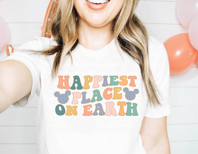 Happiest Place On Earth Shirt, Colorful Vacay Shirts Kids Toddler Baby Matching Family, Retro Vacation Shirts 