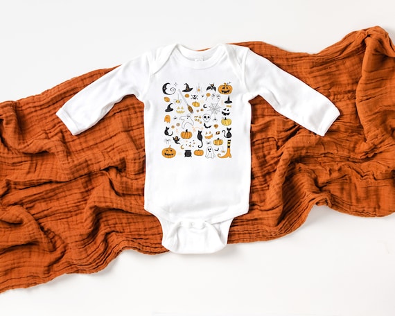 Halloween Doodles Little Things Baby Bodysuit, Gender Neutral, Halloween Baby Tee,Cute Fall Baby Tee Bodysuit,Spooky Pumpkin,First Halloween