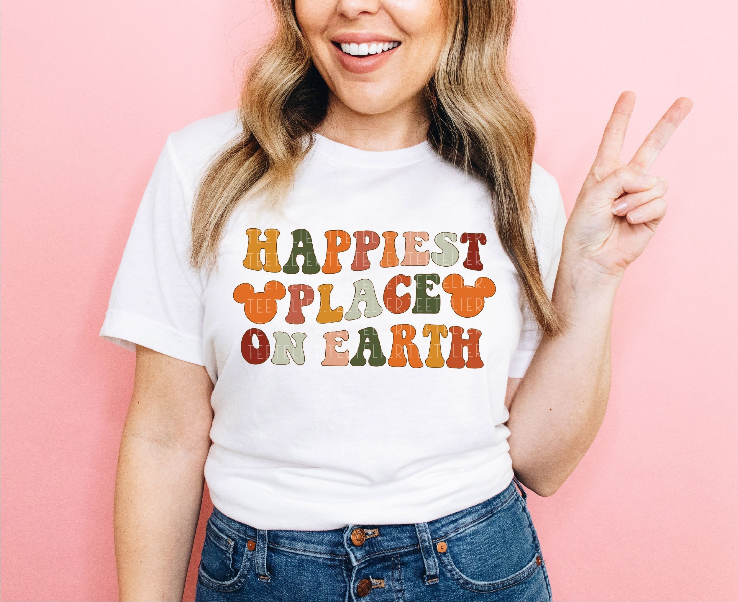 Happiest Place On Earth Shirt, Fall Boho Colorful Vacay Shirts