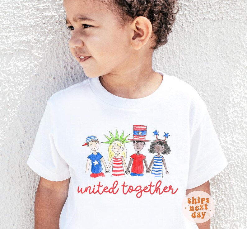 4th of July Shirt Kids United Together Equality Shirt Together We Stand Shirt Freedom Shirt Be Kind Shirt Diversity Shirt UNISEX image 1