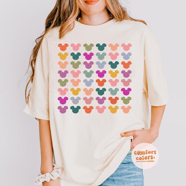 Mouse Ears Shirt Happiest Place On Earth Shirt WDW Groovy Tee Kids Retro Magic Kingdom Matching Family Vacation Shirts Comfort Colors®