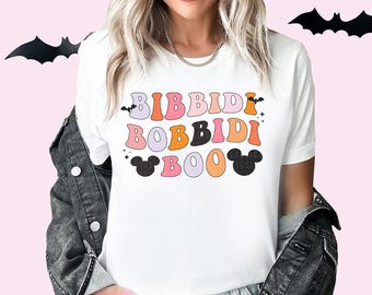 Bibbidi Bobbidi Boo Shirt Happiest Place On Earth Shirt Halloween Mouse Ears Vacation Shirt Family Parks Shirt Fall Cute Spooky T-Shirt Cute