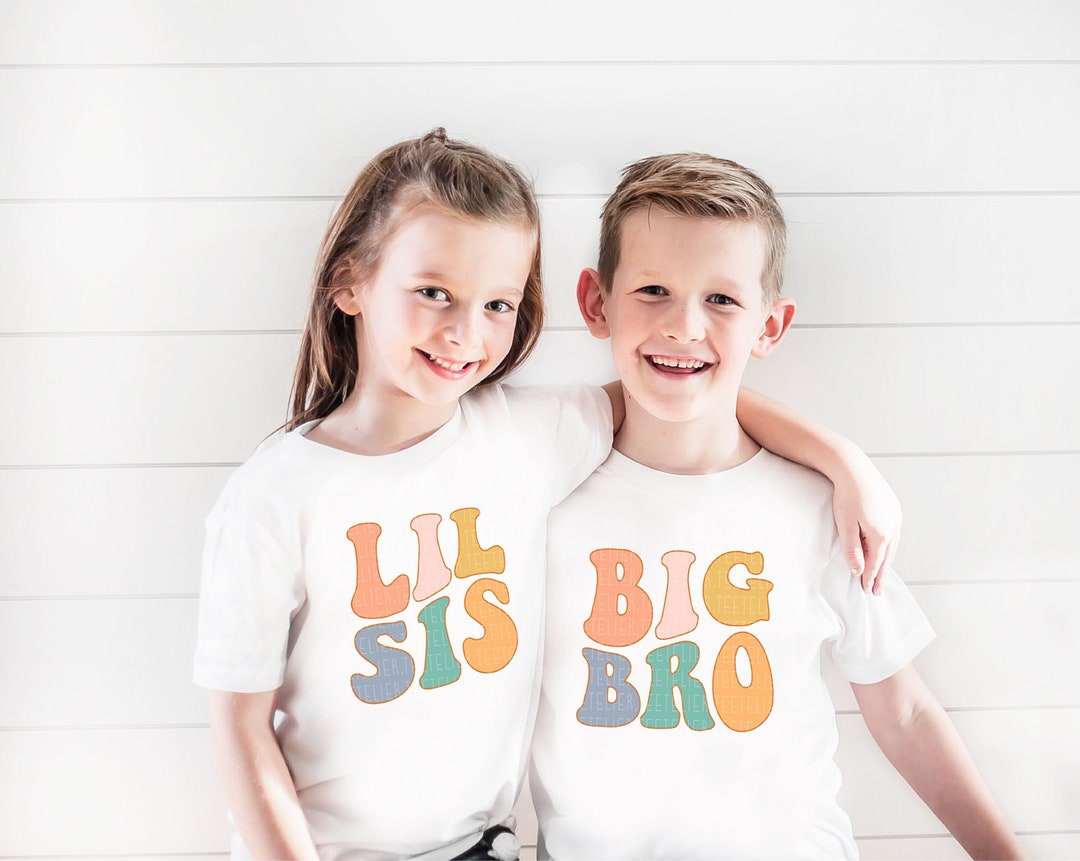 Big Sis Big Bro Lil Sis Lil Bro Sibling Outfits Cute Colorful - Etsy
