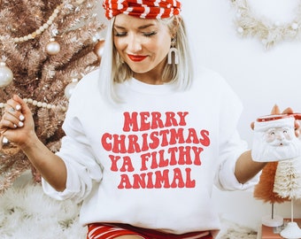 merry christmas ya filthy animal moletom com capuz