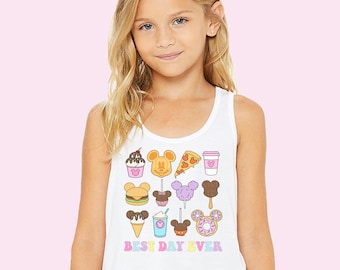 Best Day Ever Tank Top Happiest Place On Earth Tank WDW Most Magical Place Groovy Kids Toddler Matching Family Vacation Shirts Snacks Tank