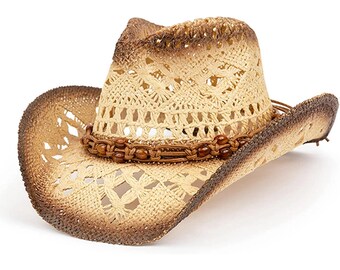 Straw Cowboy Hat Cowgirl Hat Coastal Cowgirl Hat Summer  display picture 2