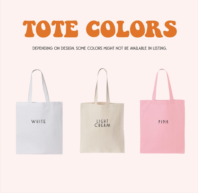 three tote bags with the words tote colors on them