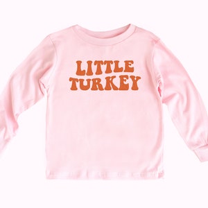 Thanksgiving Shirt Toddler Little Turkey Shirt Thanksgiving Long Sleeve Shirts For Girls Cute Groovy Retro Thanksgiving Shirts Kids Fall Tee