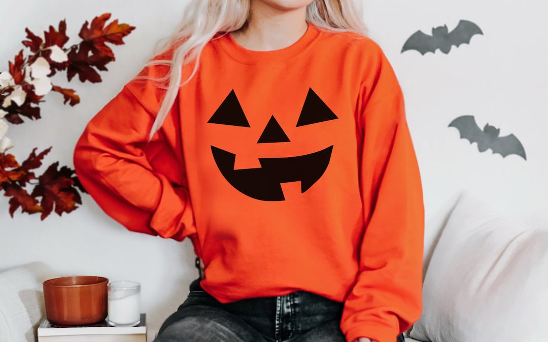 Halloween Sweatshirt Jack O Lantern Sweatshirt Pumpkin Sweatshirt Fall 