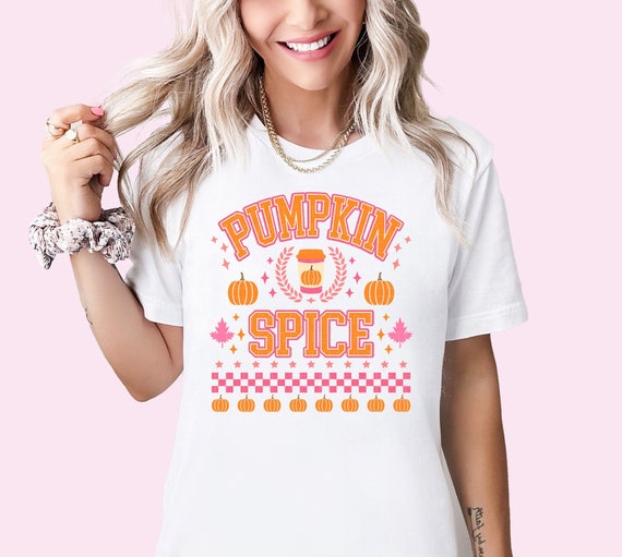 Pumpkin Spice Shirt Cute Fall Shirt Pumpkin Tee Groovy Pumpkin Spice Latte Shirt Preppy Fall Shirts For Moms PSL Gifts For Women Plus Size