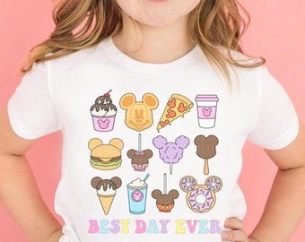 Best Day Ever Shirt Here For The Snacks T-Shirt Magic Kingdom Shirts Happiest Place Cute Mouse Ears Tee Family Vacation Kids Toddler Baby