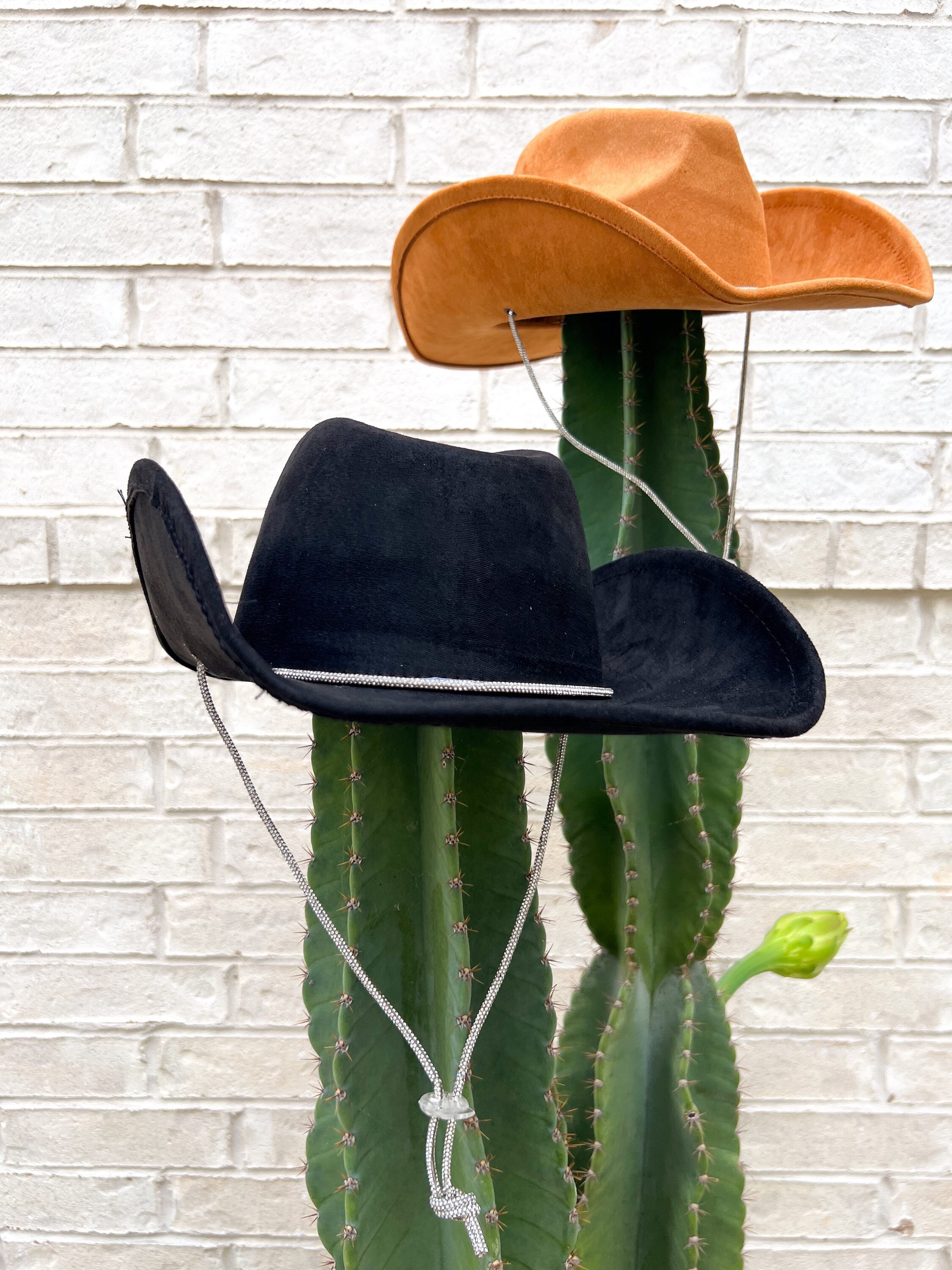 Rhinestone Rope Strap CowGIRL Hat Cowboy Hat Rhinestone Rope Chin Strap Womens Fall Cowboy  main image 2