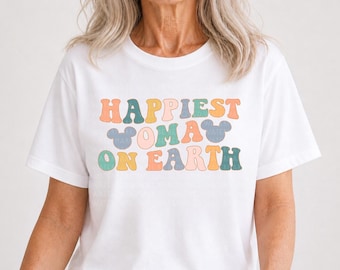 Happiest Oma On Earth Shirt Oma Matching Mouse Ears T-Shirt Magical Family Trip Shirts For Grandmothers