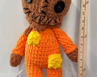 Trick R Treat Boy Horror-Inspired Crochet Doll | Handmade Halloween Plushie | Creepy Cute Collectible | Spooky Decor