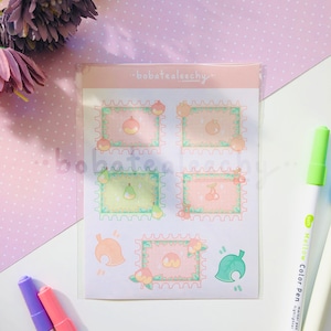 ACNH Fruit Postal Stamps | Sticker Sheet | Cute | Aesthetic | Planner | Journal