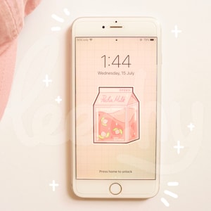 Pecha Milk Wallpaper / Download digitale / iPhone Wallpaper Sfondi / Kawaii Wallpaper