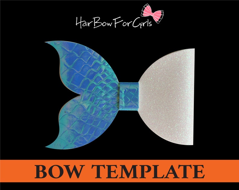 Mermaid Bow Template Svg Mermaid Hair Bow Mermaid Tail Bow Svg Mermaid Tail Headband Faux Leather