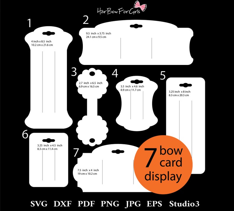 Download Bow display card bundle SVG PDF Bow template cut file Cricut | Etsy