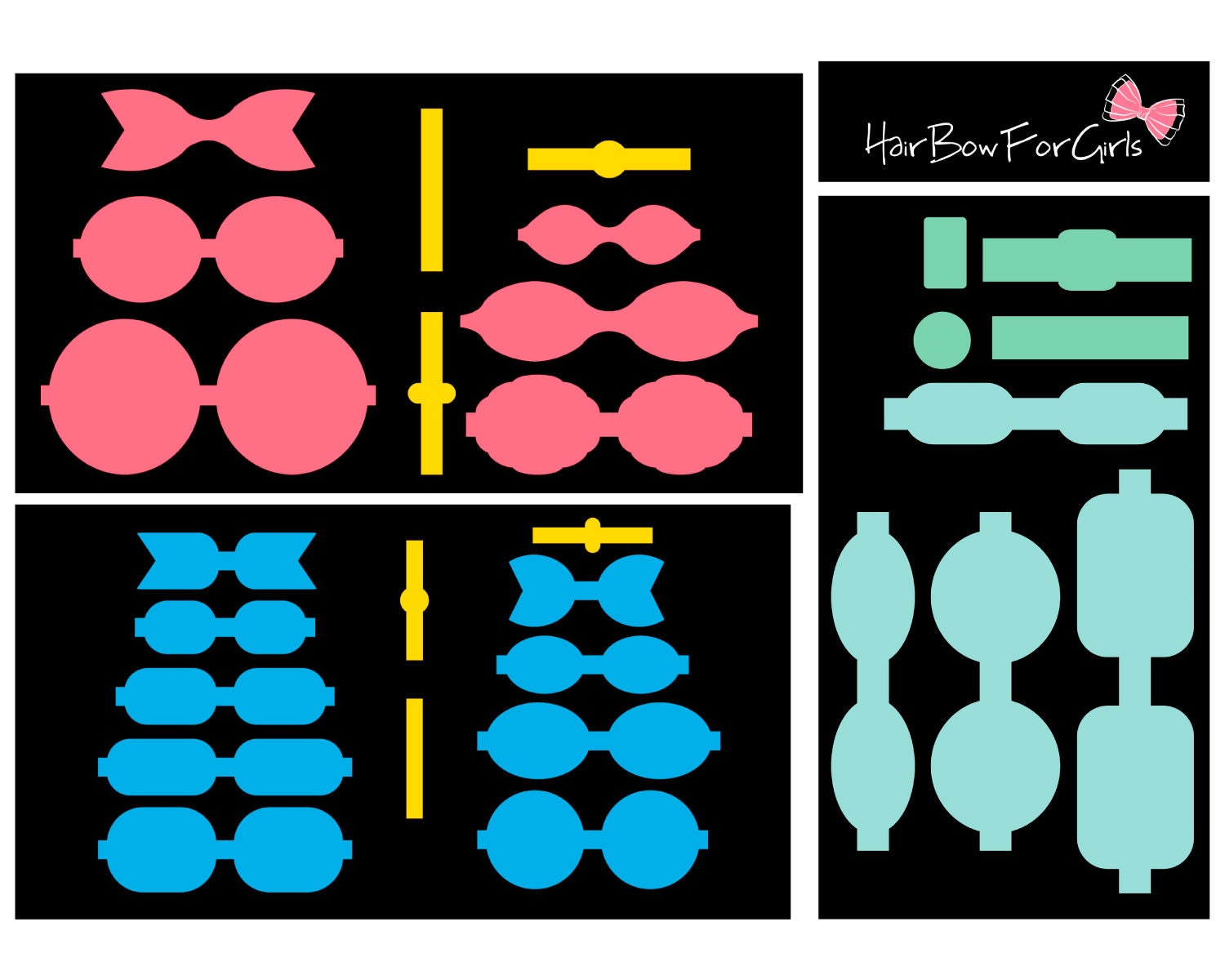 Download Bow Template Svg Bundle For Cricut Bow Template Svg Set Bow Etsy