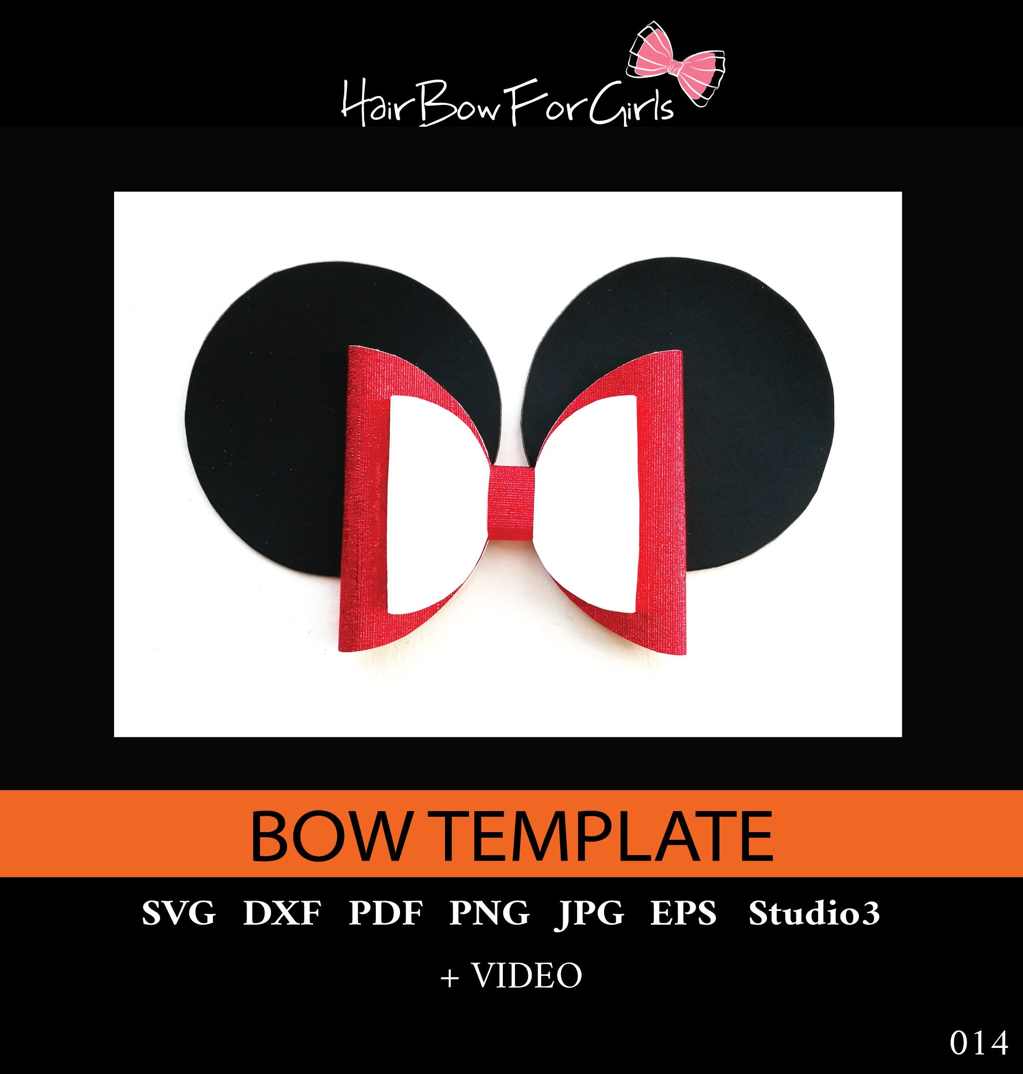 Minnie Mouse Ears Bow Template SVG Minnie Mouse Bows Hair Bow | Etsy