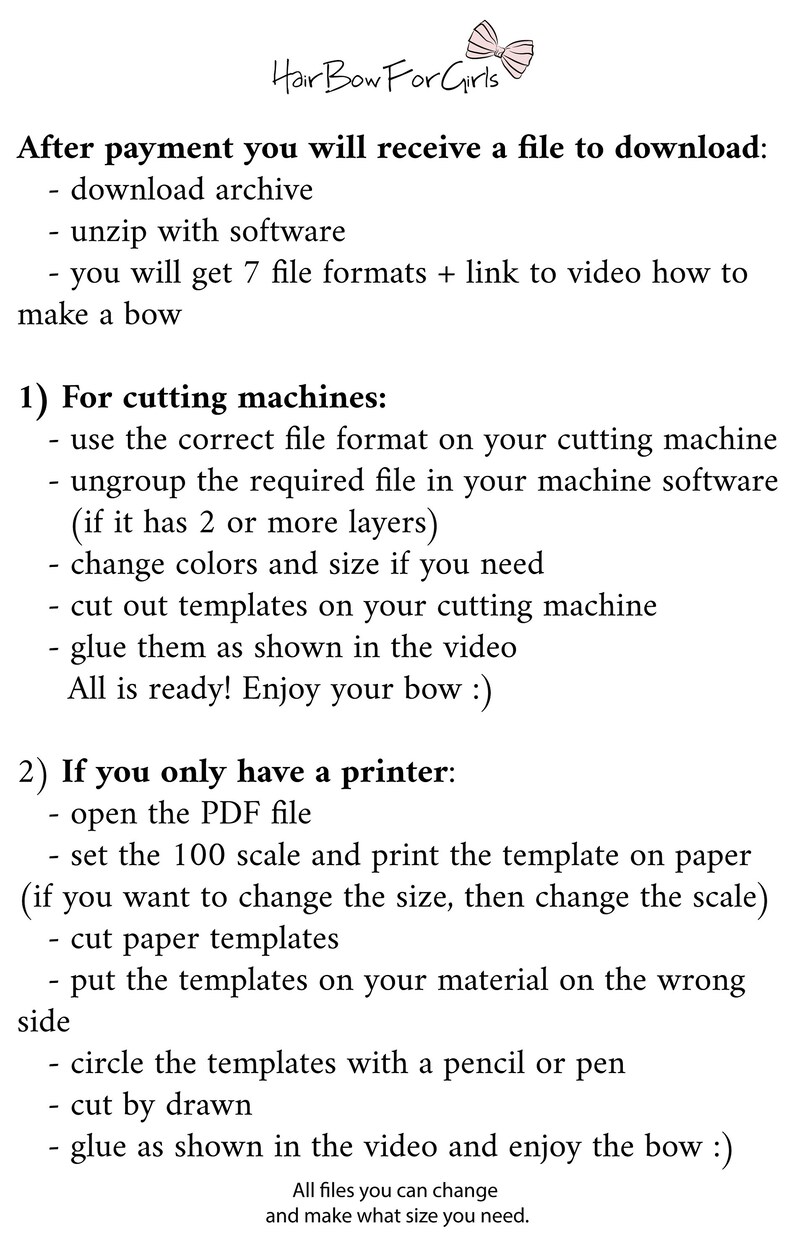 SVg Bow Template for Cricut Silhouette Hair bow Hair Digital Etsy