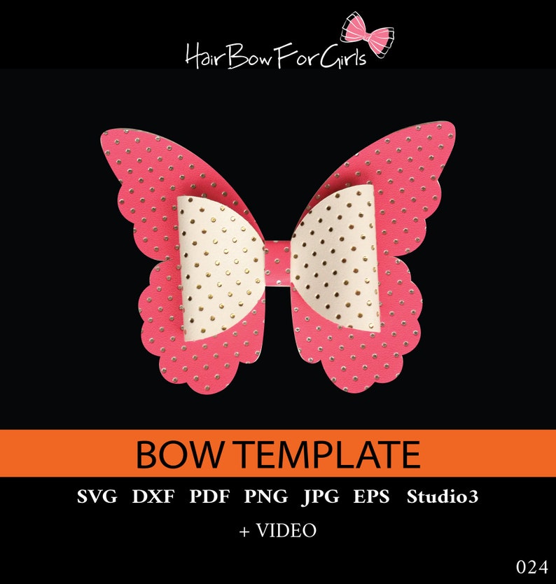 Download Butterfly Bow Template Digital SVG DXF PDF Butterfly hair ...