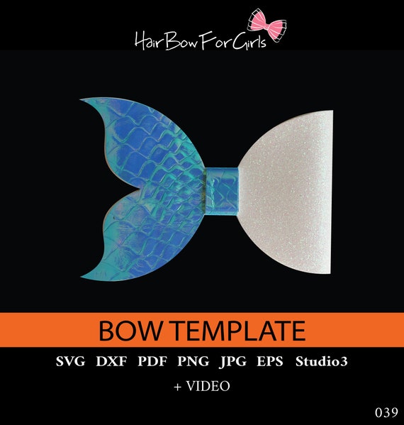 Download Mermaid Bow Template Svg Mermaid Hair Bow Mermaid Tail Bow Etsy