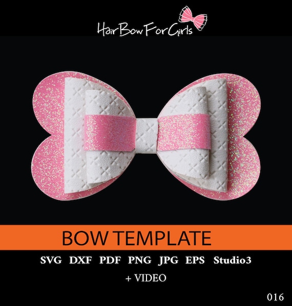Download Hair Bow Svg Template Dxf Pdf Faux Leather Sheets Hair Bow Etsy