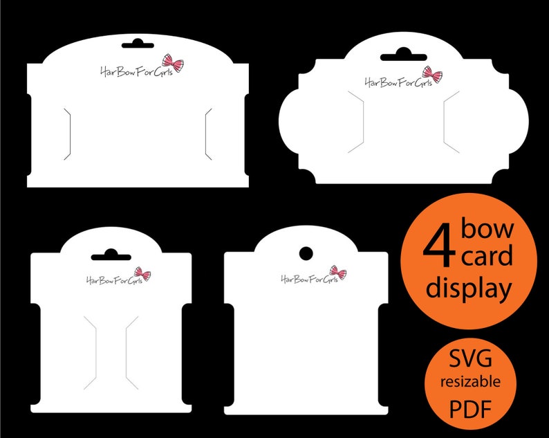 Bow display card bundle SVG PDF Bow template cut file Cricut | Etsy