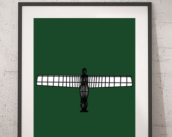 Angel of the North hand illustrated print