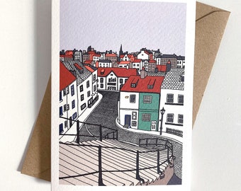 Whitby 199 Steps Greetings Card