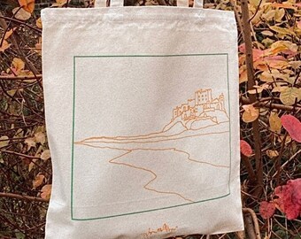 Bamburgh Castle Reusable Natural Canvas Tote Bag