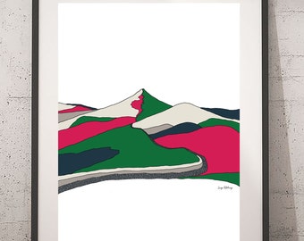 Roseberry Topping hand illustrated print