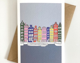 Amsterdam Canal Houses Greetings Card