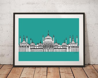 Brighton Pavilion Illustrated Print