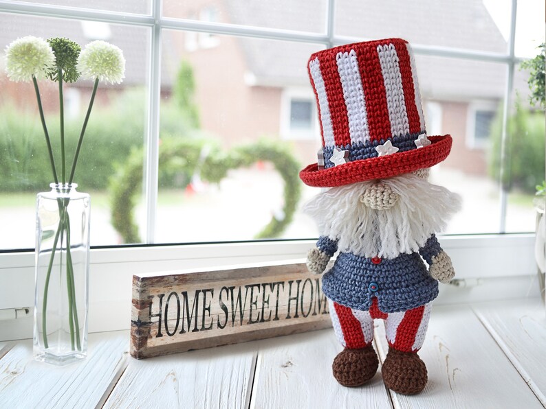 Patriotic Gnome Amigurumi Pattern 4th of July Gnome Crochet - Etsy