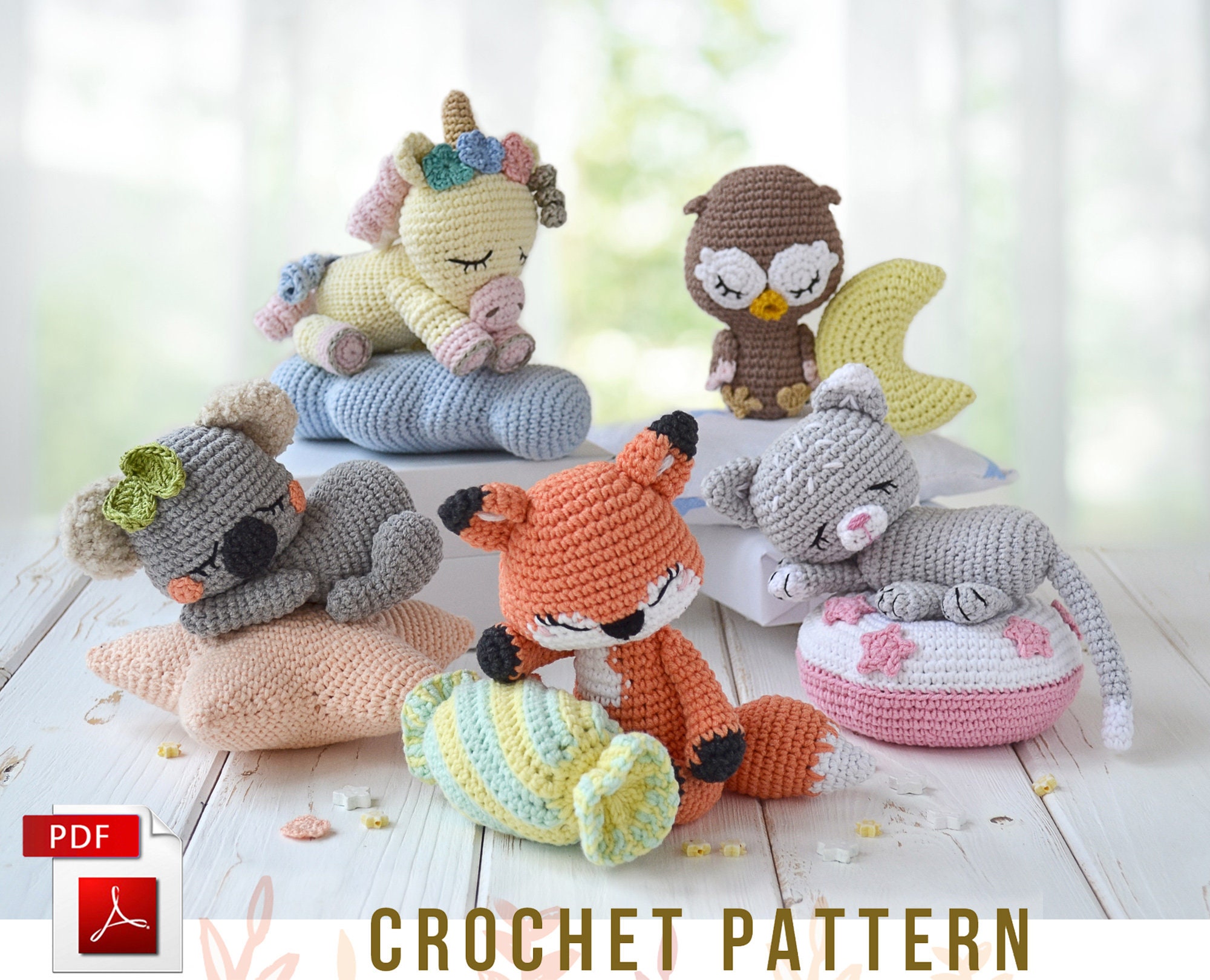 Amigurumi pattern mini crochet animals Sleeping Minis - ENG pdf