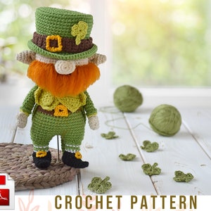 Leprechaun Gnome St Patricks Day amigurumi pattern - eng, pdf