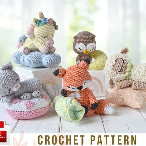 Amigurumi Pattern Mini Crochet Animals Sleeping Minis ENG-GER - Etsy