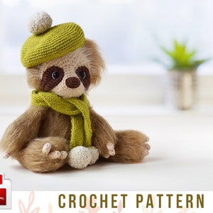 Sloth amigurumi crochet pattern - Sloth crochet pattern - ENG/RUS pdf