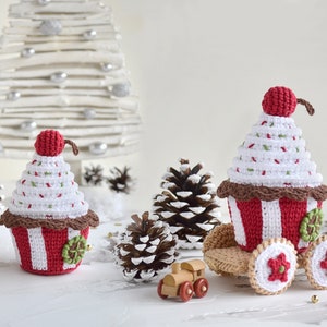 Christmas amigurumi pattern Gingerbread Train Engine, Christmas ornament Gingerbread House Crochet Train amigurumi tutorial, Eng/Ger/Fra/Ita image 8
